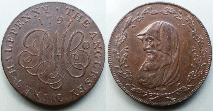 Anglesey, 1791 Anglesey Mines halfpenny D&H 391